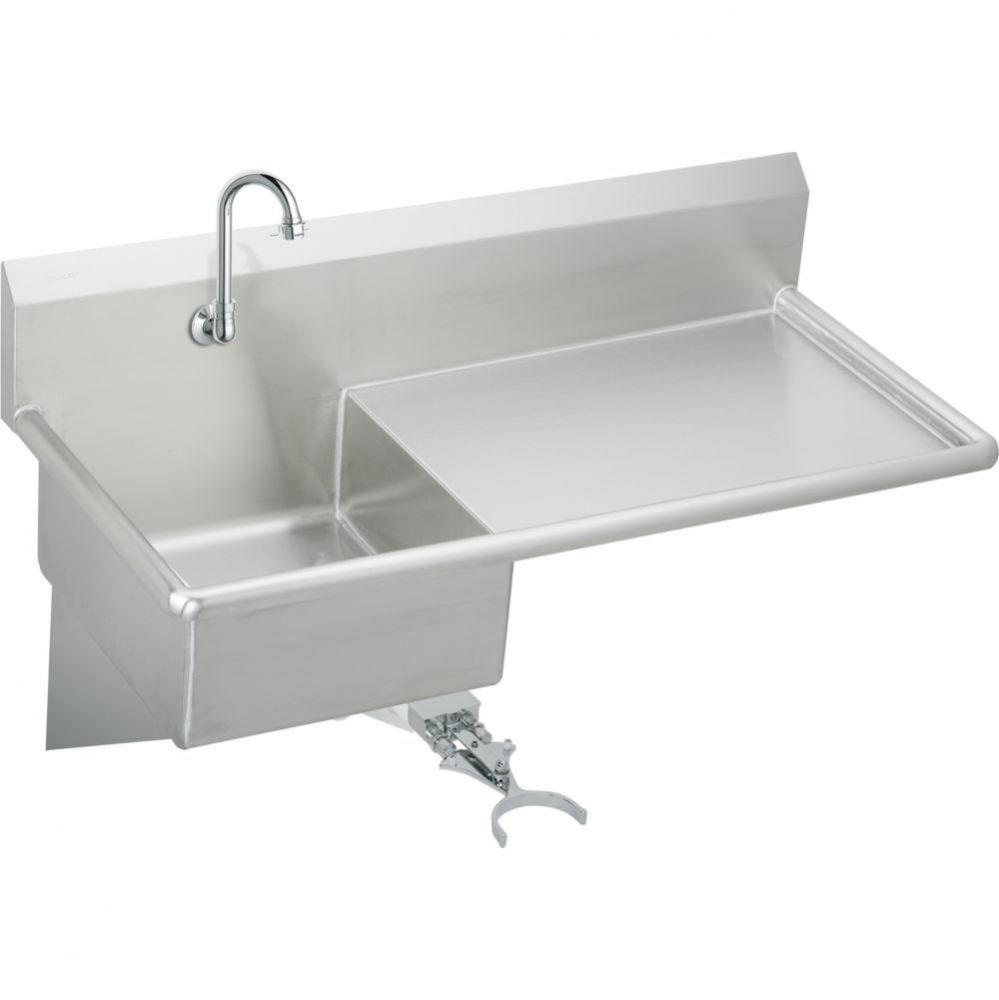 Stainless Steel 49-1/2&apos;&apos; x 24&apos;&apos; x 10, Wall Hung Service Sink Kit