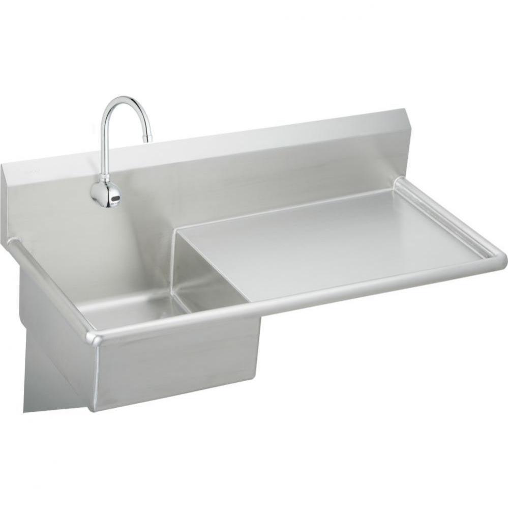 Stainless Steel 49-1/2&apos;&apos; x 24&apos;&apos; x 10, Wall Hung Service Sink Kit