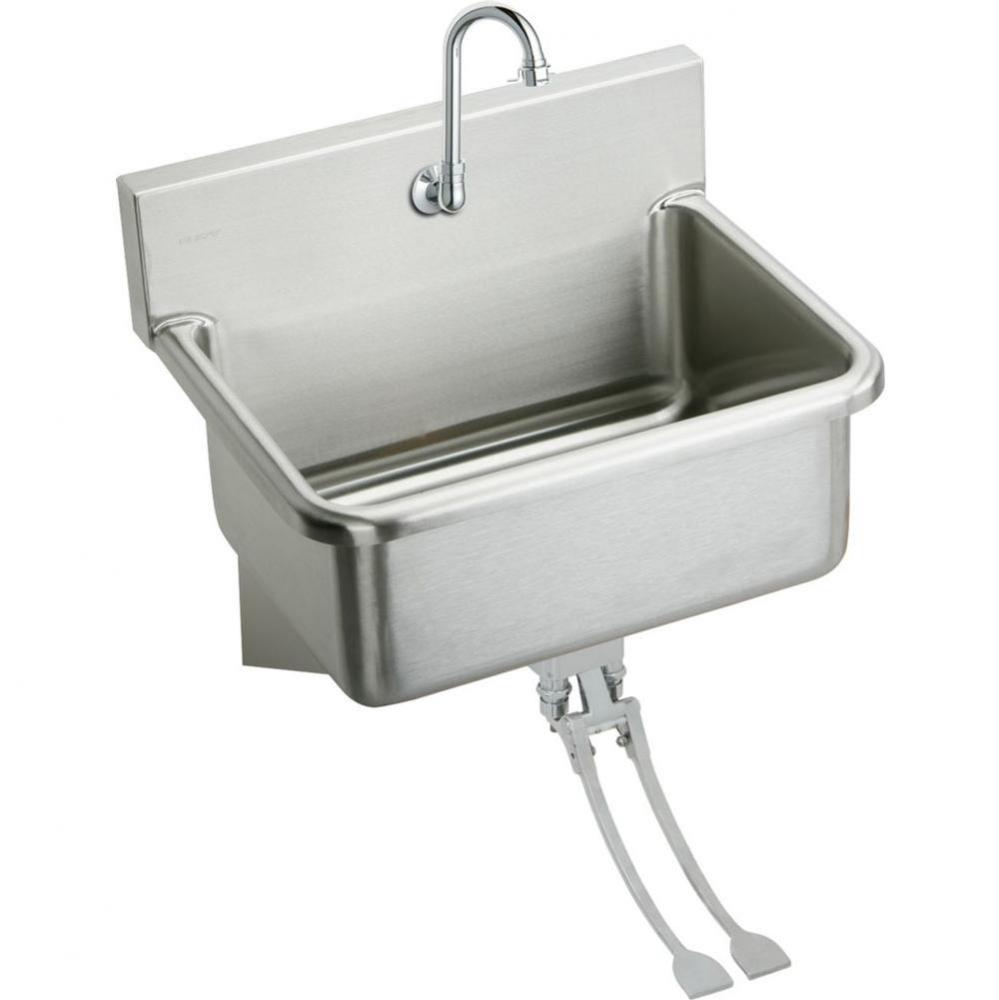 Stainless Steel 25&apos;&apos; x 19.5&apos;&apos; x 10-1/2&apos;&apos;, Wall Hung Single Bowl Hand