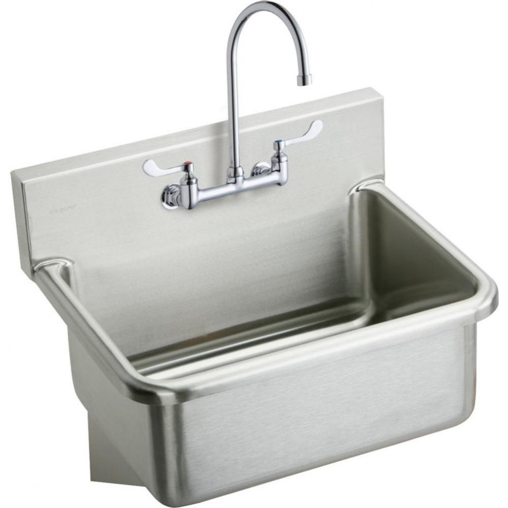 Stainless Steel 25&apos;&apos; x 19.5&apos;&apos; x 10-1/2&apos;&apos;, Wall Hung Single Bowl Hand