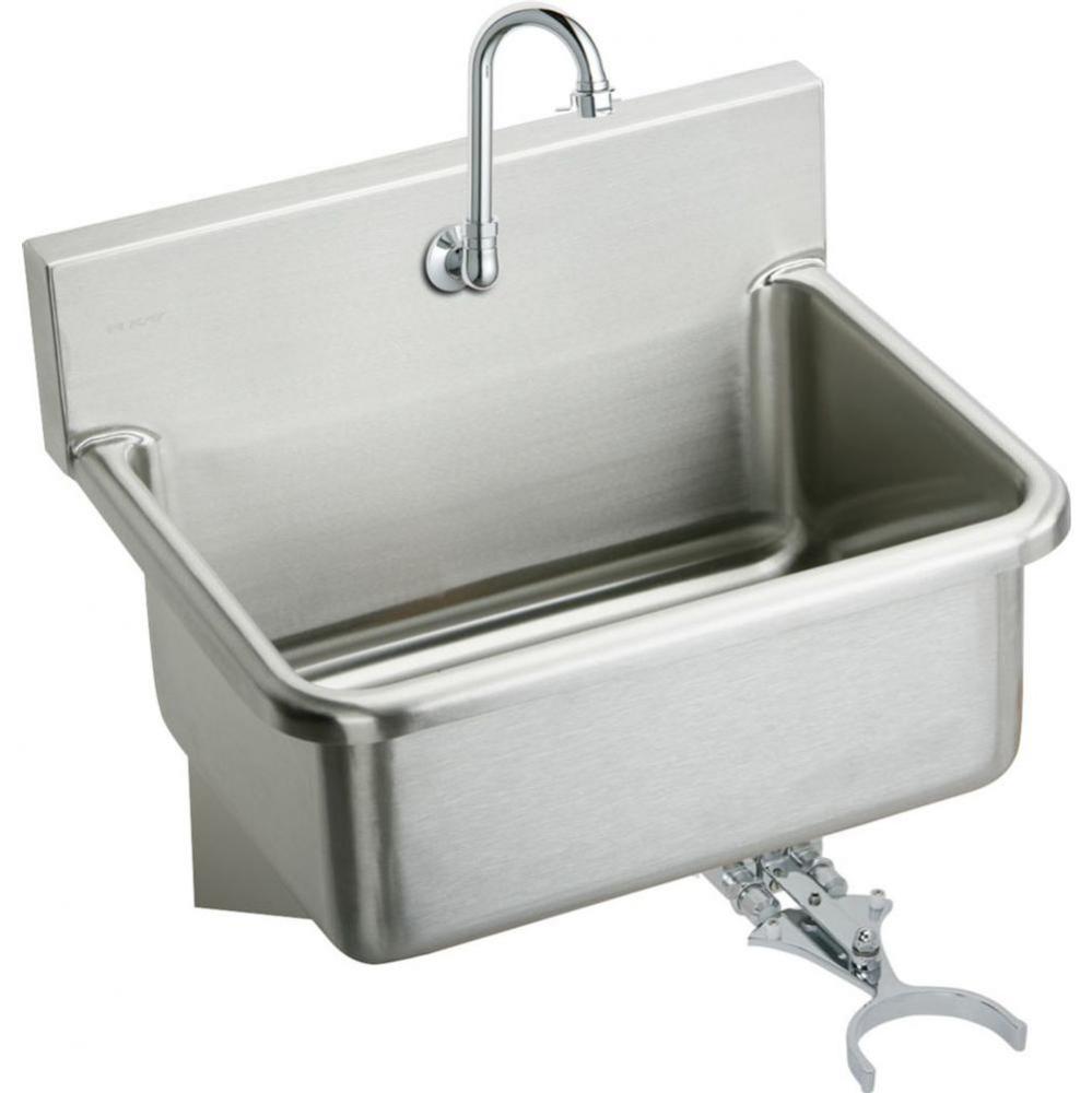 Stainless Steel 31&apos;&apos; x 19.5&apos;&apos; x 10-1/2&apos;&apos;, Wall Hung Single Bowl Hand