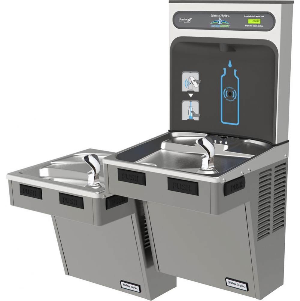 Halsey Taylor HydroBoost Bottle Filling Station, &amp; Bi-Level Reverse ADA Cooler, Non-Filtered 8