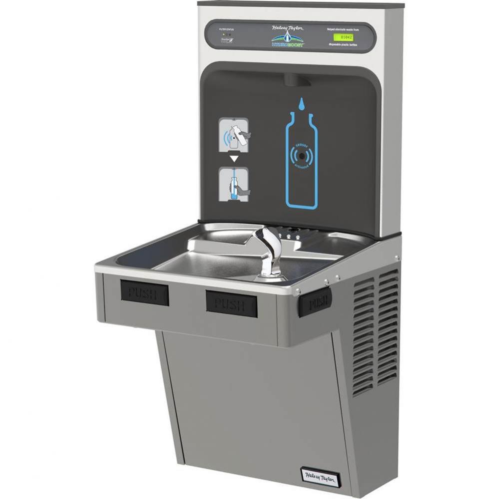 Halsey Taylor HydroBoost Bottle Filling Station &amp; Single ADA Cooler, Filtered 8 GPH Platinum V