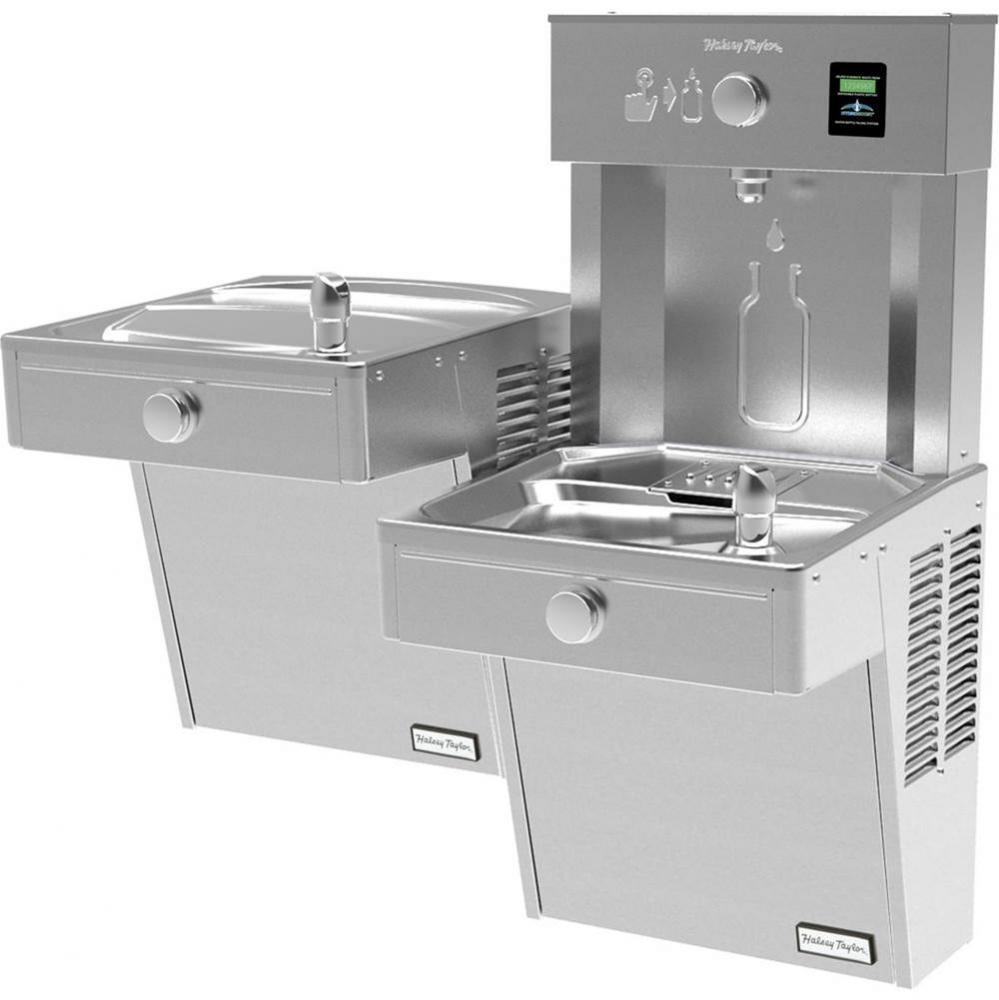 Halsey Taylor HydroBoost Vandal-Resistant Bottle Filling Station, &amp; Bi-Level ADA Cooler, Non-F