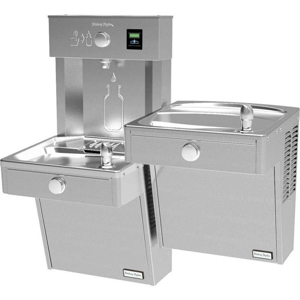 Halsey Taylor HydroBoost Vandal-Resistant Bottle Filling Station &amp; Bi-Level Reverse ADA Cooler