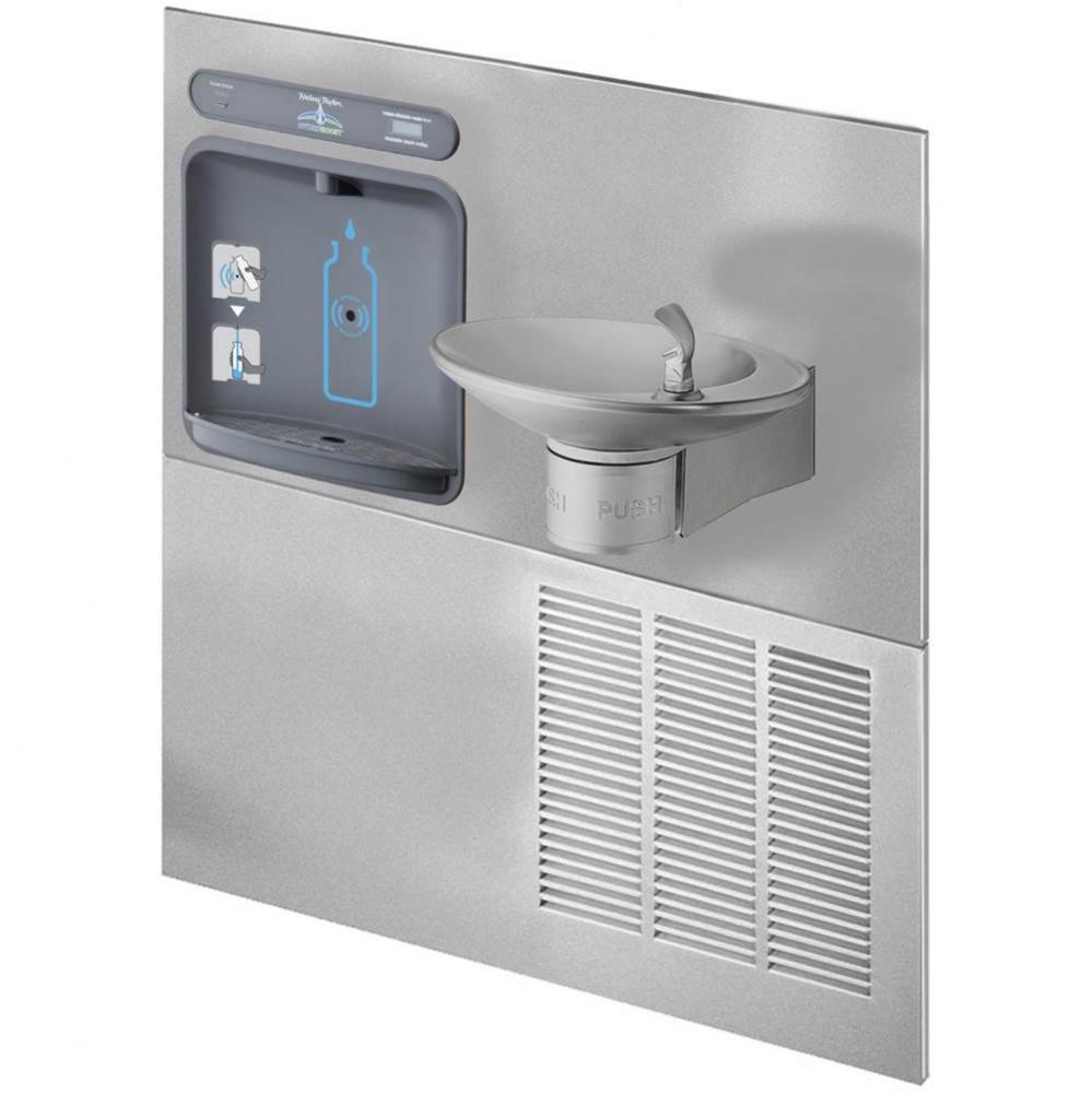 Halsey Taylor HydroBoost Retrofit Bottle Filling Station, &amp; OVL-II Fountain, Filtered 8 GPH St