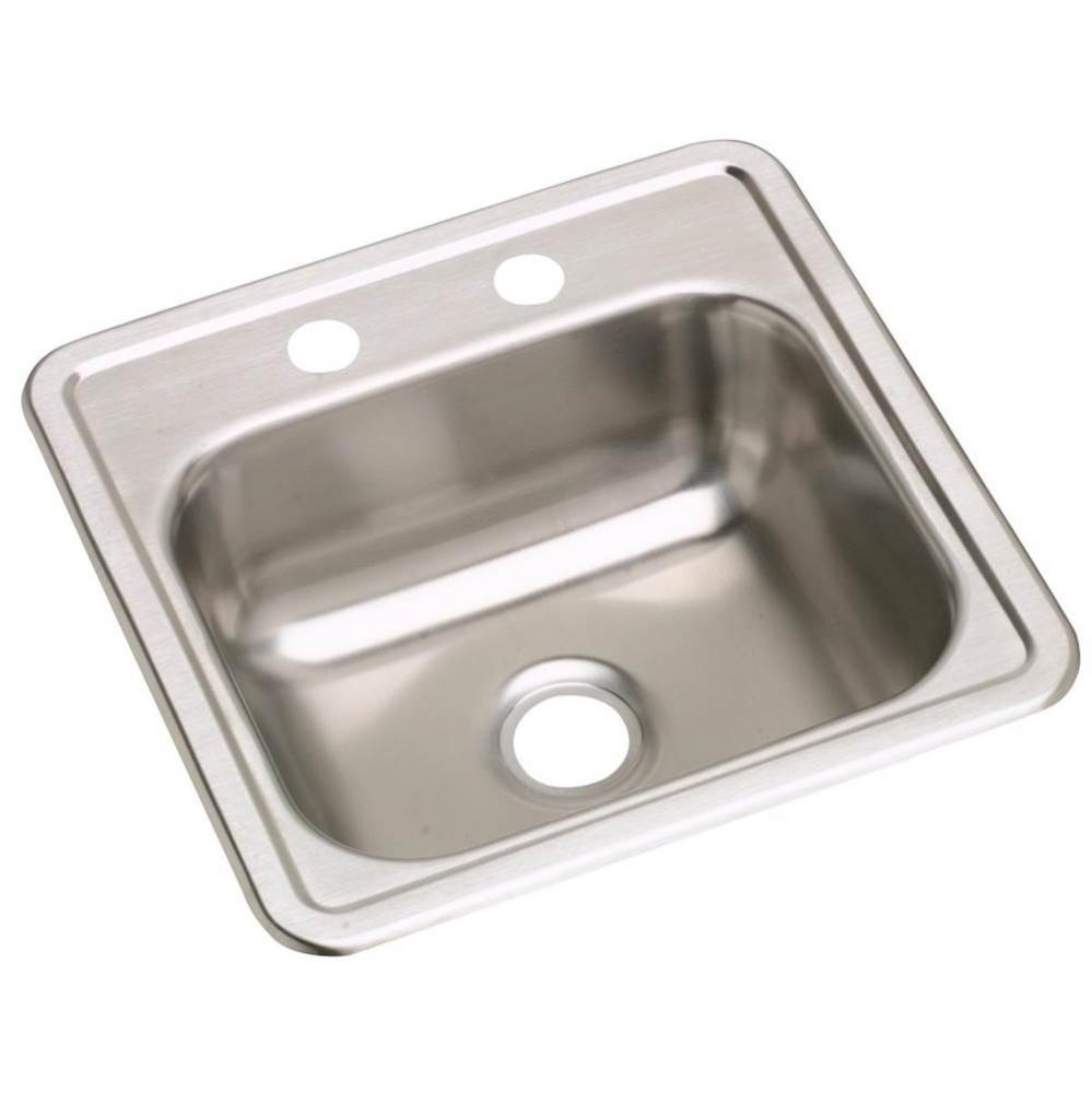 Dayton Stainless Steel 15&apos;&apos; x 15&apos;&apos; x 5-3/16&apos;&apos;, 1-Hole Single Bowl Dr