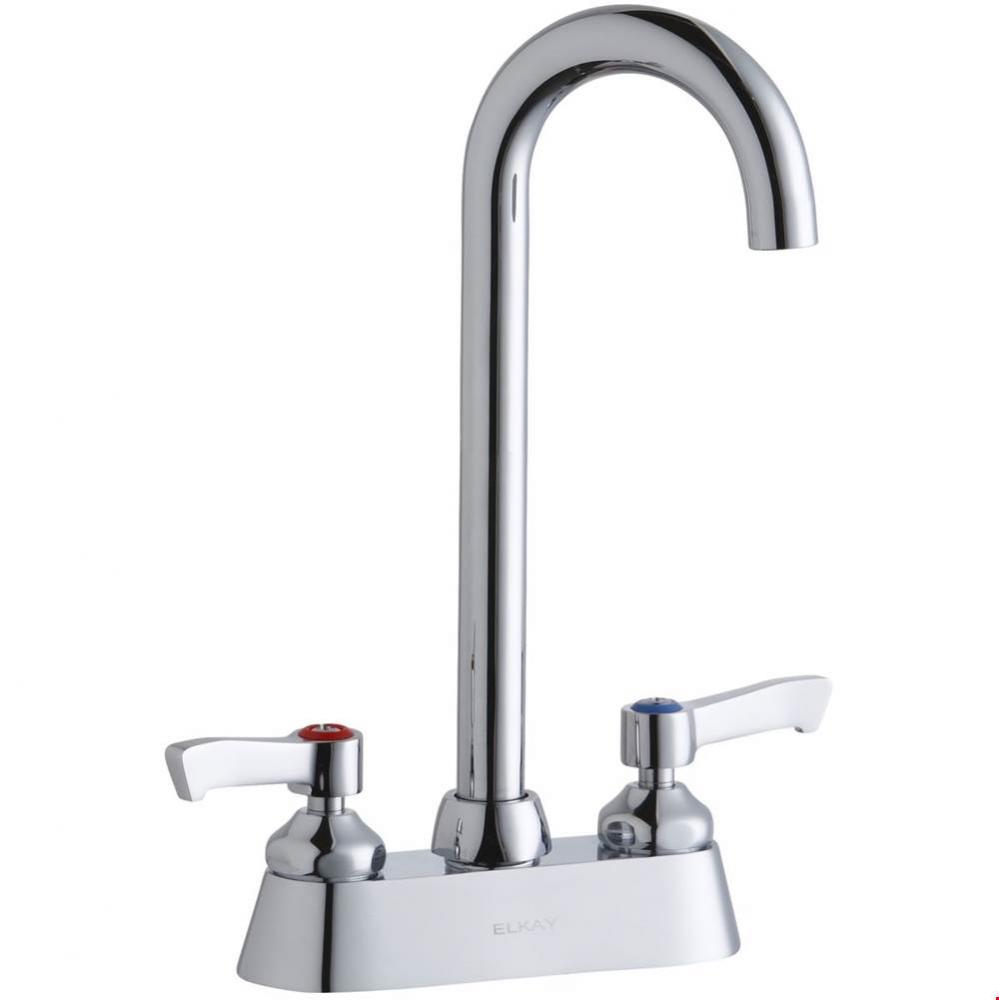 4&apos;&apos; Centerset with Exposed Deck Laminar Flow Faucet with 5&apos;&apos; Gooseneck Spout 2