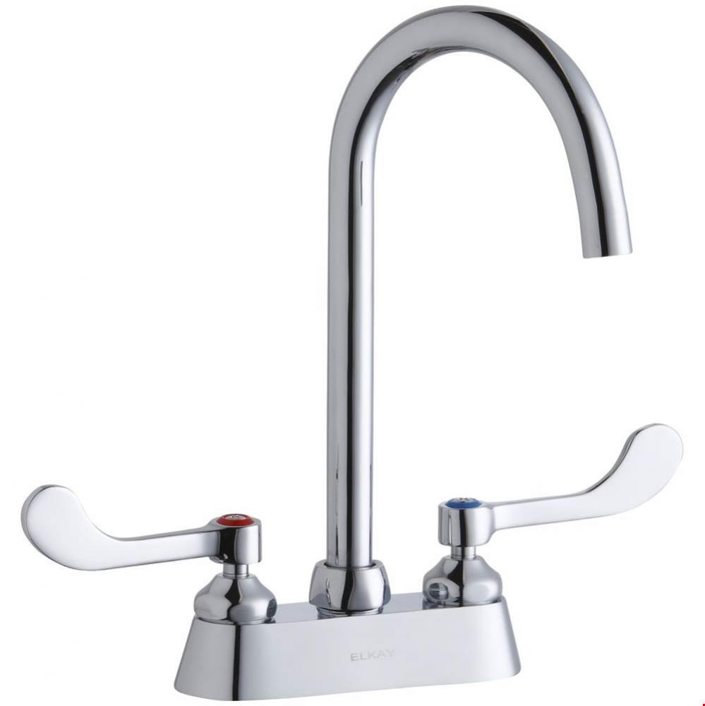 4&apos;&apos; Centerset with Exposed Deck Laminar Flow Faucet with 5&apos;&apos; Gooseneck Spout 4