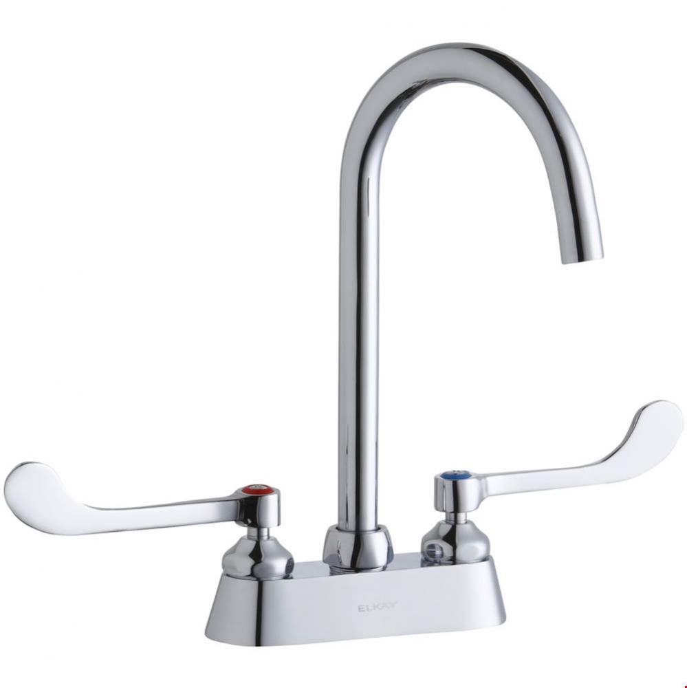 4&apos;&apos; Centerset with Exposed Deck Laminar Flow Faucet with 5&apos;&apos; Gooseneck Spout 6