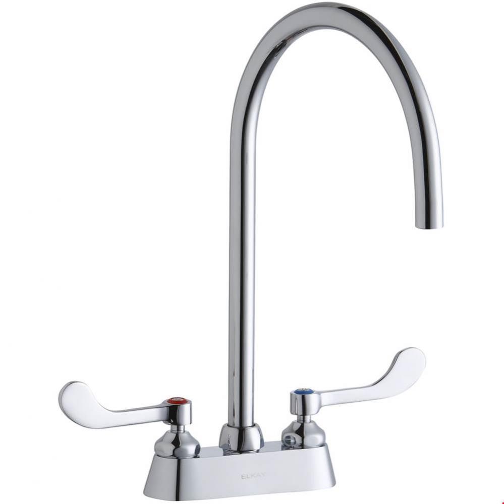 4&apos;&apos; Centerset with Exposed Deck Laminar Flow Faucet with 8&apos;&apos; Gooseneck Spout 4