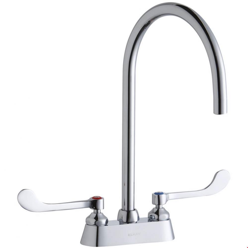 4&apos;&apos; Centerset with Exposed Deck Laminar Flow Faucet with 8&apos;&apos; Gooseneck Spout 6