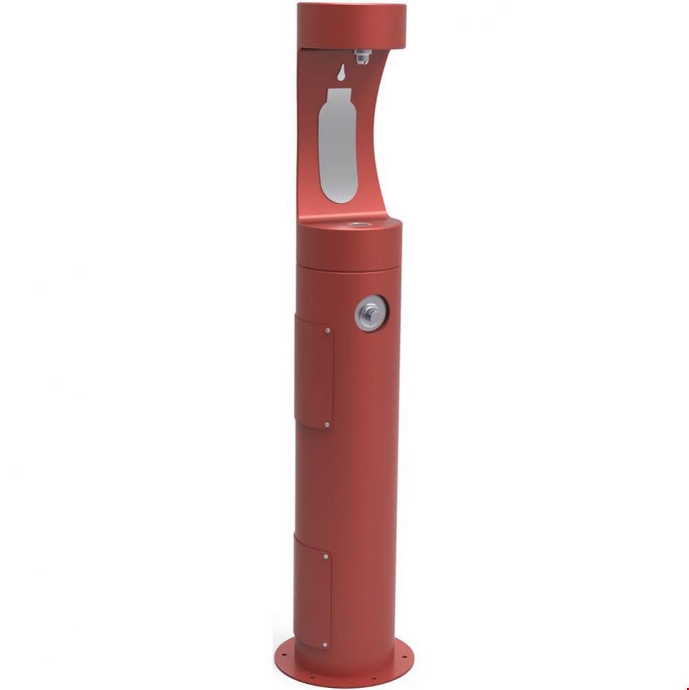 Outdoor ezH2O Bottle Filling Station Pedestal, Non-Filtered Non-Refrigerated Freeze Resistant Red