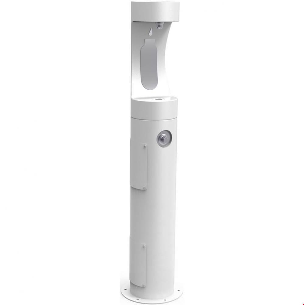 Outdoor ezH2O Bottle Filling Station Pedestal, Non-Filtered Non-Refrigerated Freeze Resistant Whit