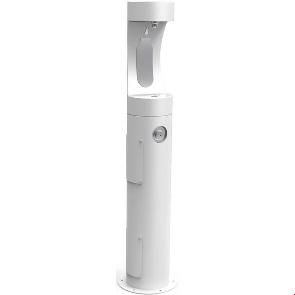 Outdoor ezH2O Bottle Filling Station Pedestal, Non-Filtered Non-Refrigerated White