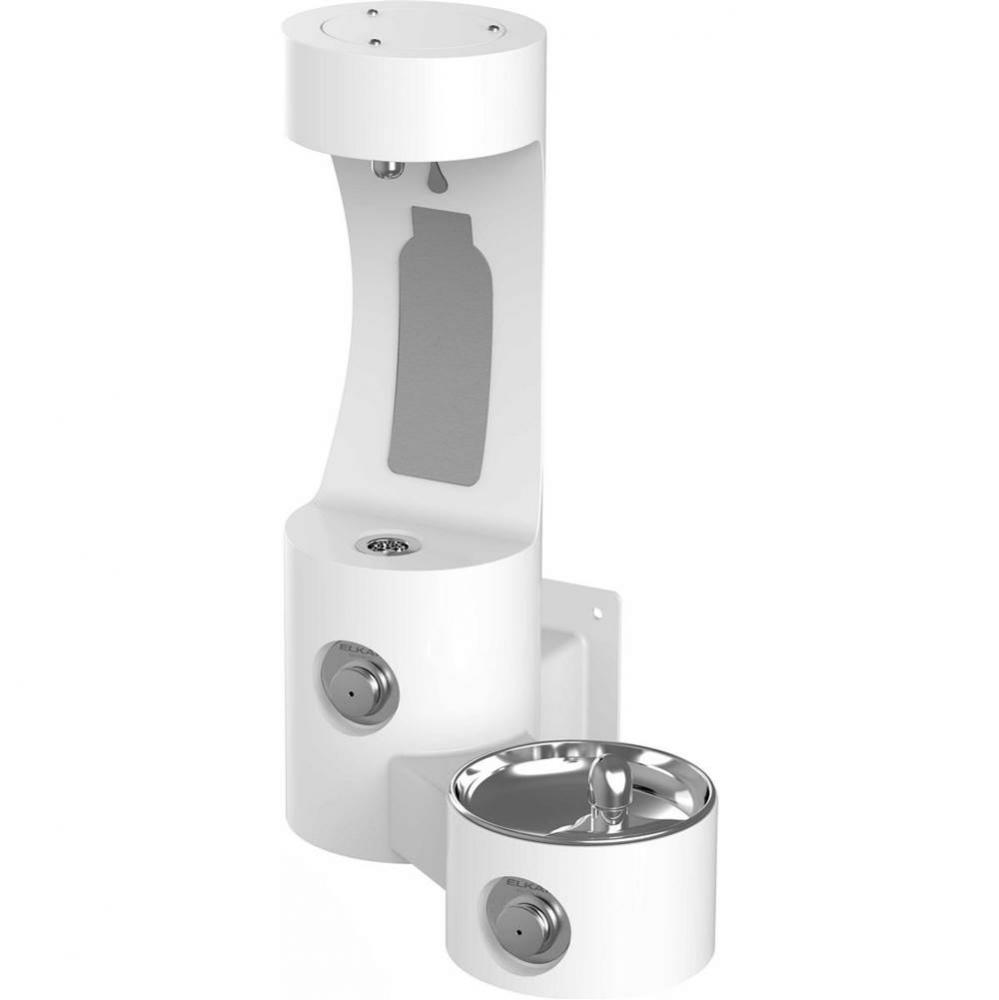 Outdoor ezH2O Bottle Filling Station Wall Mount, with Single Fountain Non-Filtered Non-Refrigerate