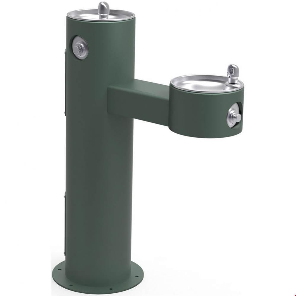 Halsey Taylor Endura II Tubular Outdoor Fountain, Bi-Level Pedestal Non-Filtered Non-Refrigerated