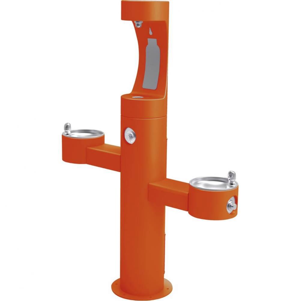 Outdoor ezH2O Upper Bottle Filling Station Tri-Level Pedestal, Non-Filtered Non-Refrigerated FR Or