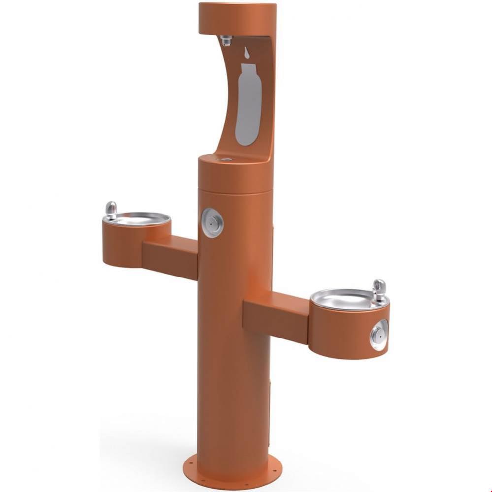 Outdoor ezH2O Upper Bottle Filling Station Tri-Level Pedestal, Non-Filtered Non-Refrigerated Terra