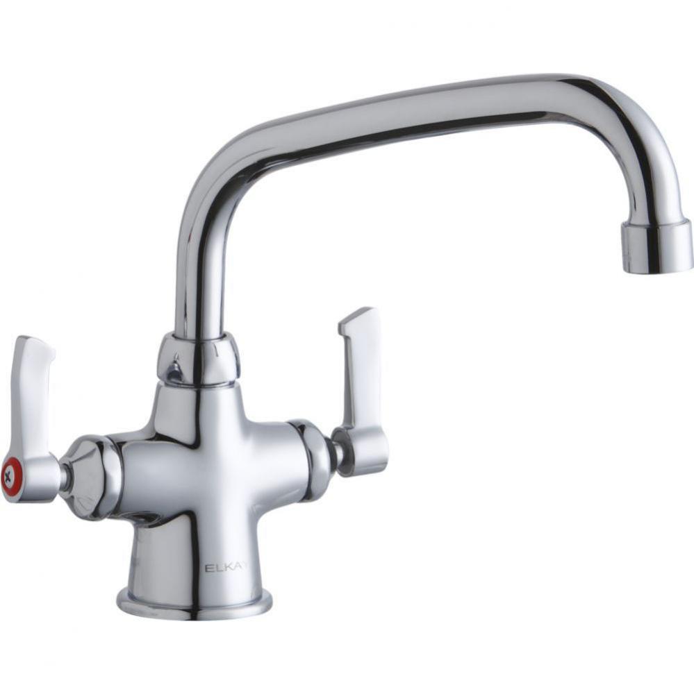 Single Hole with Concealed Deck Faucet with 8&apos;&apos; Arc Tube Spout 2&apos;&apos; Lever Handl