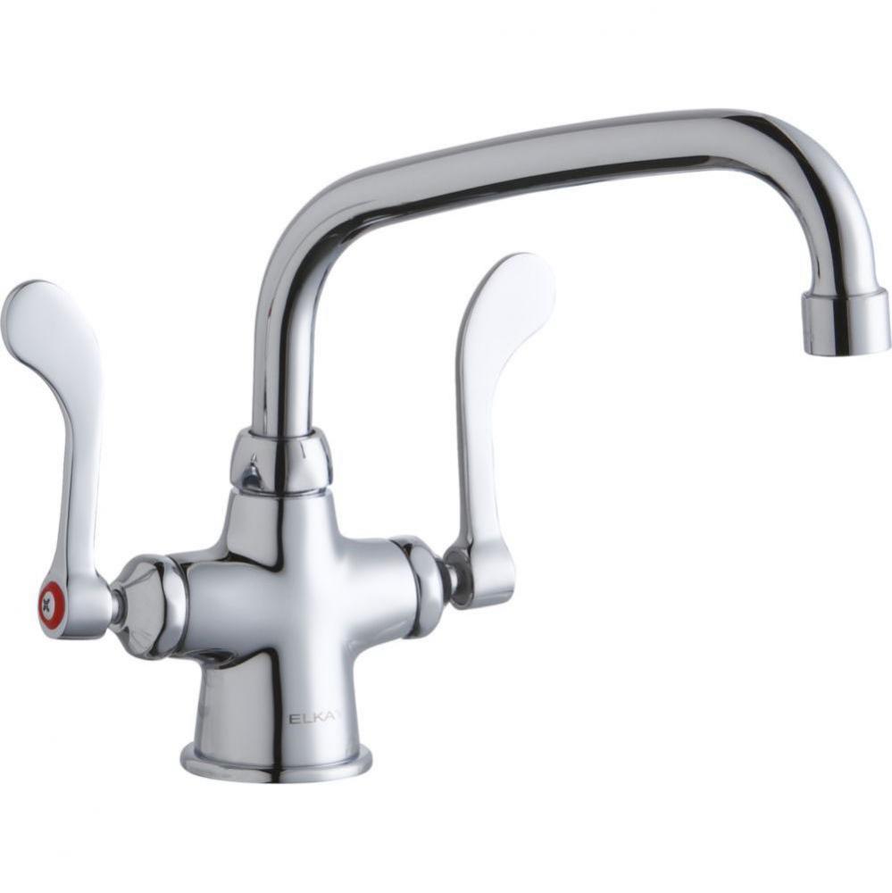 Single Hole with Concealed Deck Faucet with 8&apos;&apos; Arc Tube Spout 4&apos;&apos; Wristblade