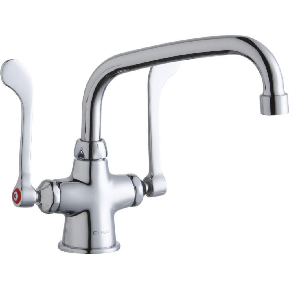 Single Hole with Concealed Deck Faucet with 8&apos;&apos; Arc Tube Spout 6&apos;&apos; Wristblade