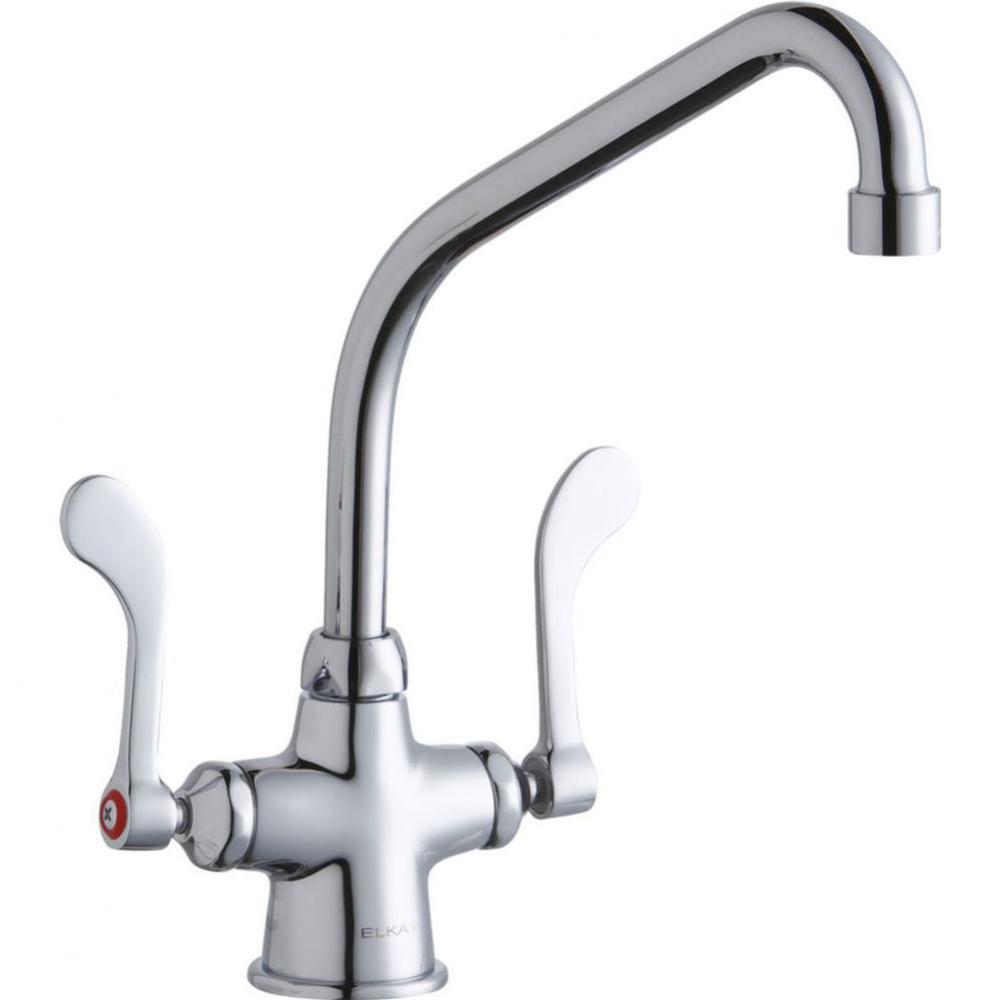 Single Hole with Concealed Deck Faucet with 8&apos;&apos; High Arc Spout 4&apos;&apos; Wristblade