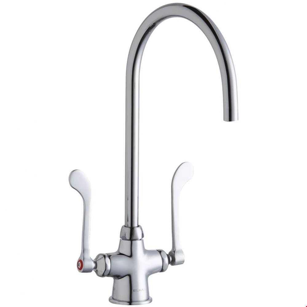 Single Hole with Concealed Deck Laminar Flow Faucet with 8&apos;&apos; Gooseneck Spout 6&apos;&apo