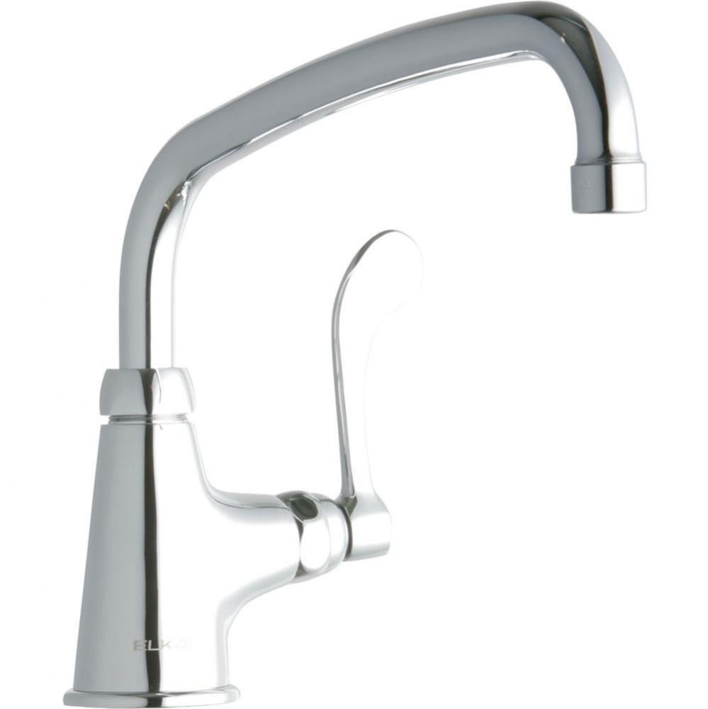 Single Hole with Single Control Faucet with 10&apos;&apos; Arc Tube Spout 4&apos;&apos; Wristblade