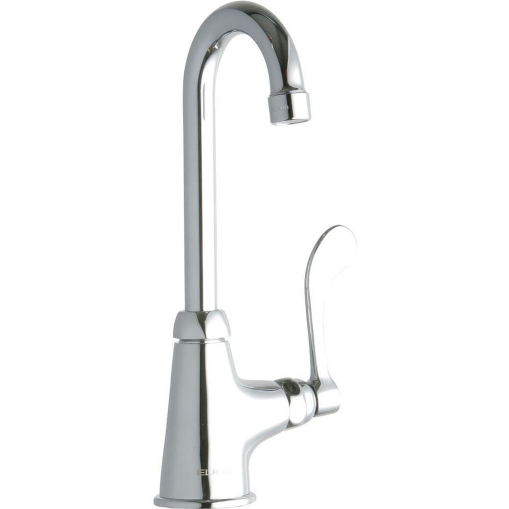 Single Hole with Single Control Faucet with 4&apos;&apos; Gooseneck Spout 4&apos;&apos; Wristblade