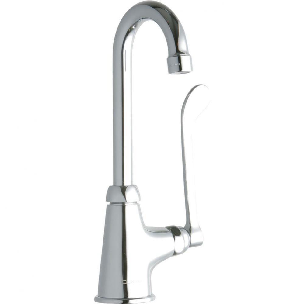 Single Hole with Single Control Faucet with 4&apos;&apos; Gooseneck Spout 6&apos;&apos; Wristblade