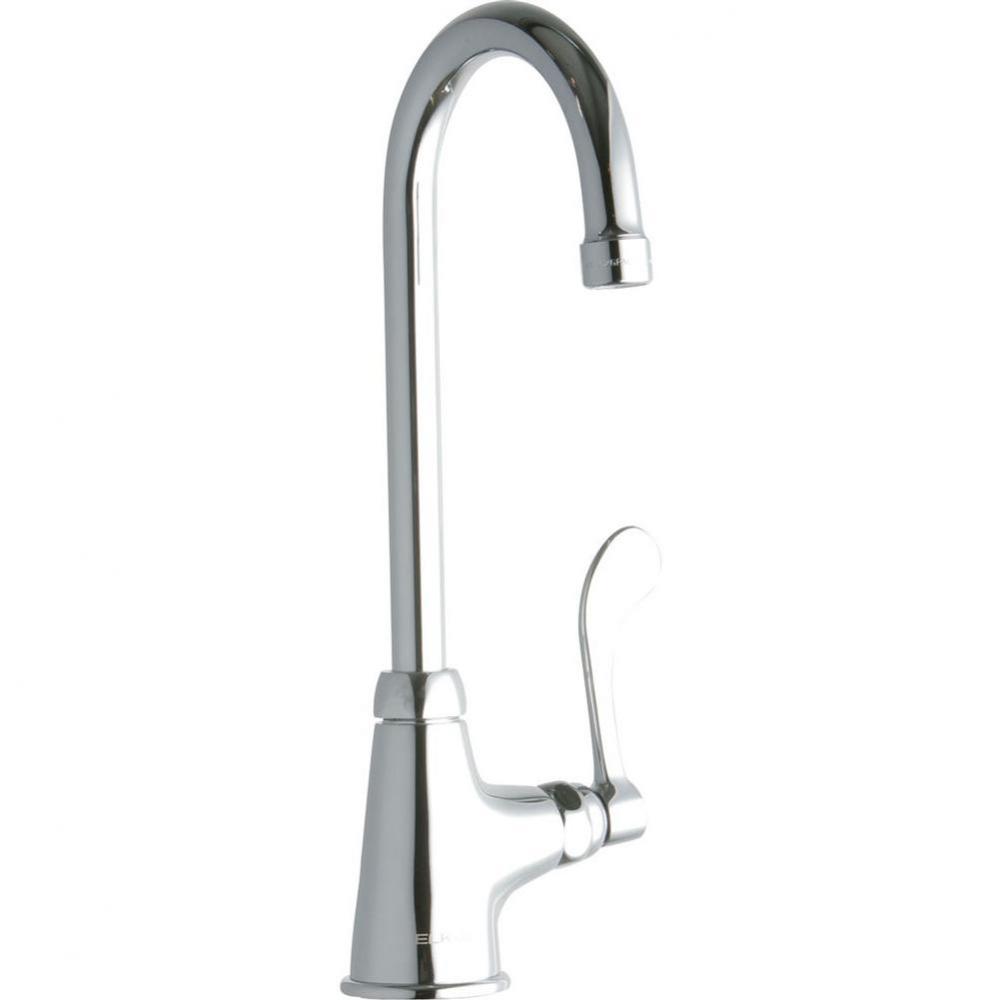 Single Hole with Single Control Faucet with 5&apos;&apos; Gooseneck Spout 4&apos;&apos; Wristblade