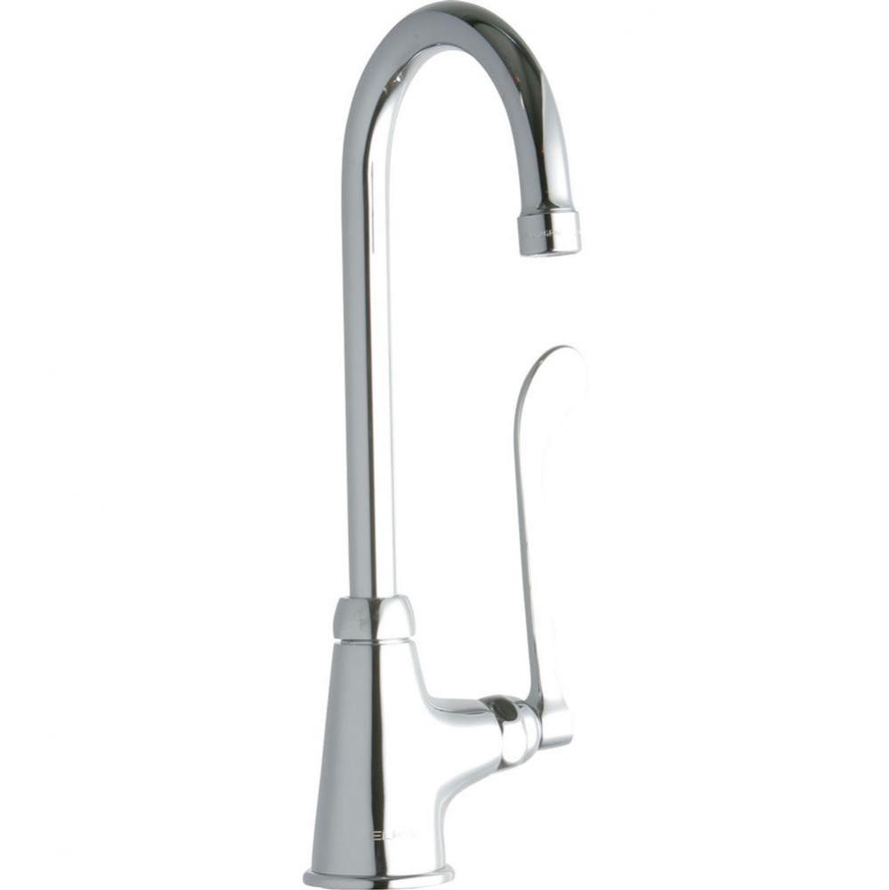 Single Hole with Single Control Faucet with 5&apos;&apos; Gooseneck Spout 6&apos;&apos; Wristblade