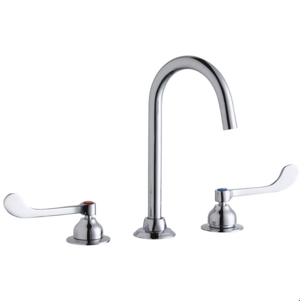 8&apos;&apos; Centerset with Concealed Deck Laminar Flow Faucet with 5&apos;&apos; Gooseneck Spout