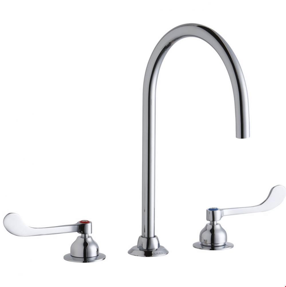 8&apos;&apos; Centerset with Concealed Deck Laminar Flow Faucet with 8&apos;&apos; Gooseneck Spout