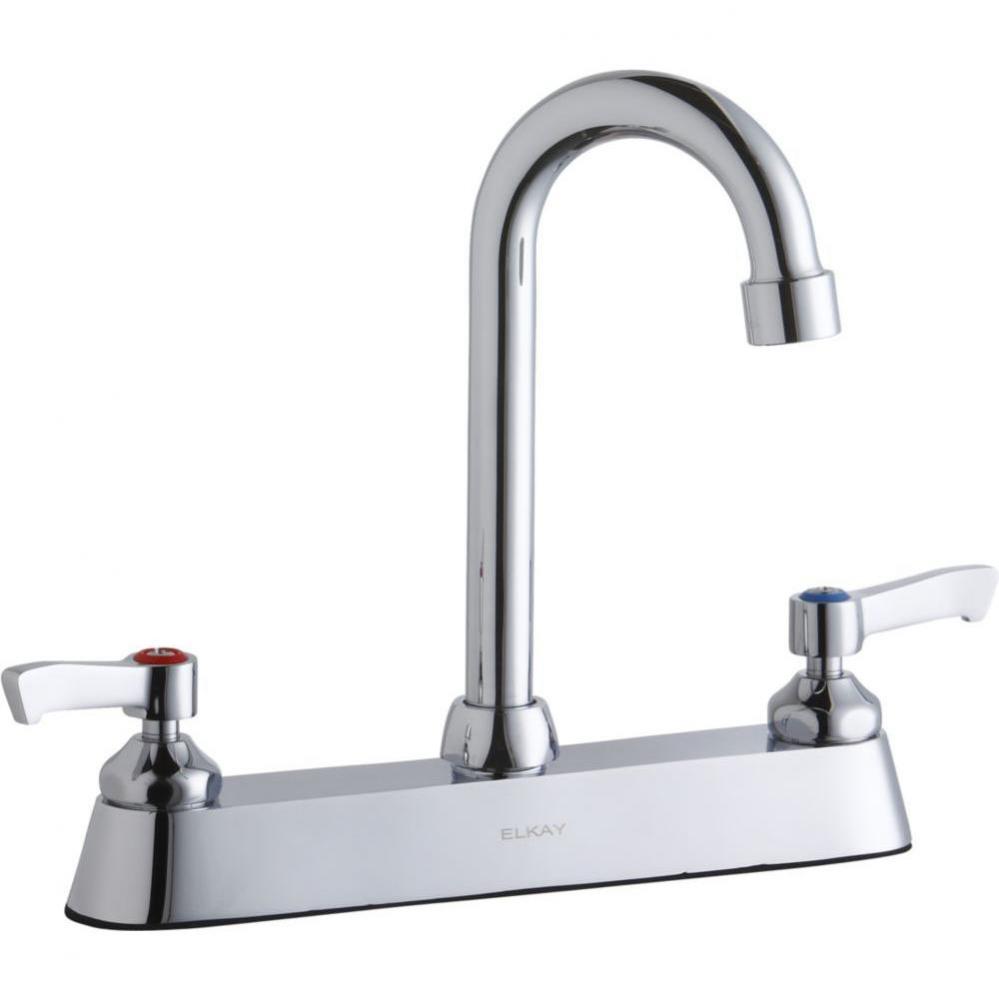 8&apos;&apos; Centerset with Exposed Deck Faucet with 4&apos;&apos; Gooseneck Spout 2&apos;&apos;