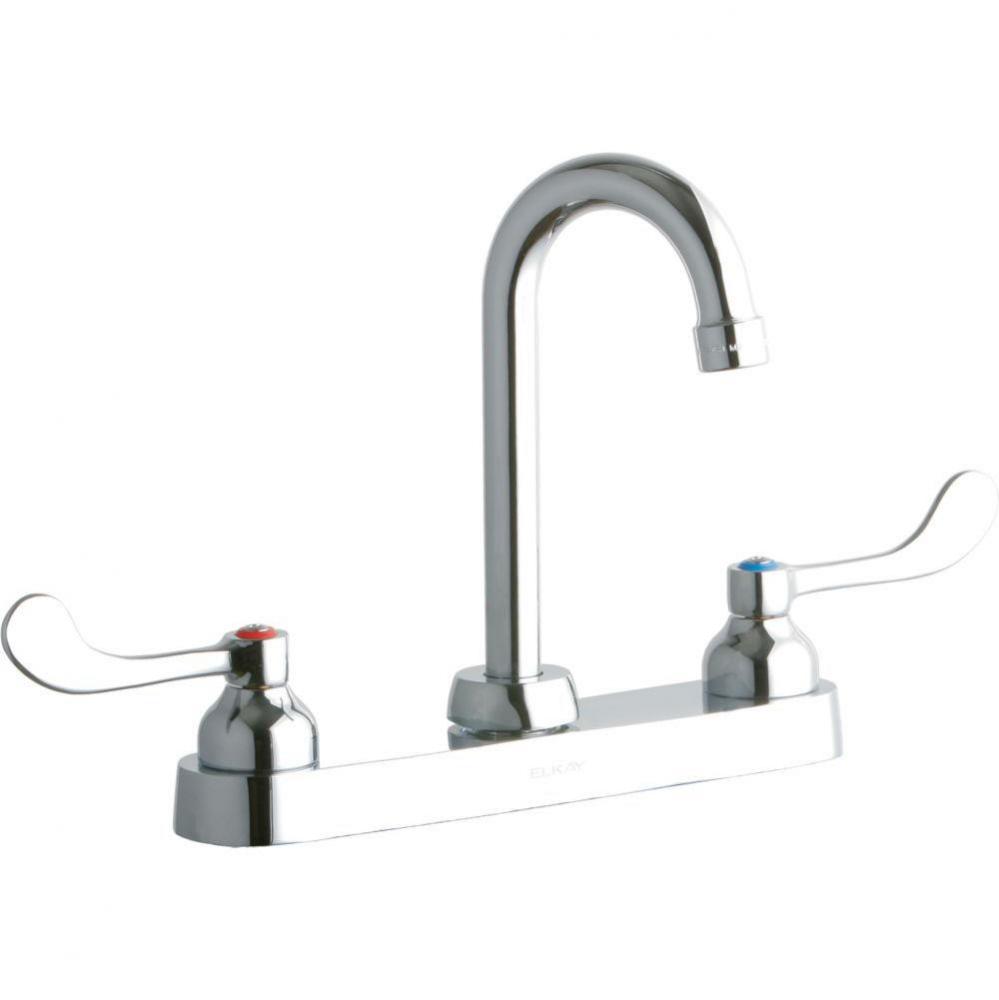 8&apos;&apos; Centerset with Exposed Deck Faucet with 4&apos;&apos; Gooseneck Spout 4&apos;&apos;