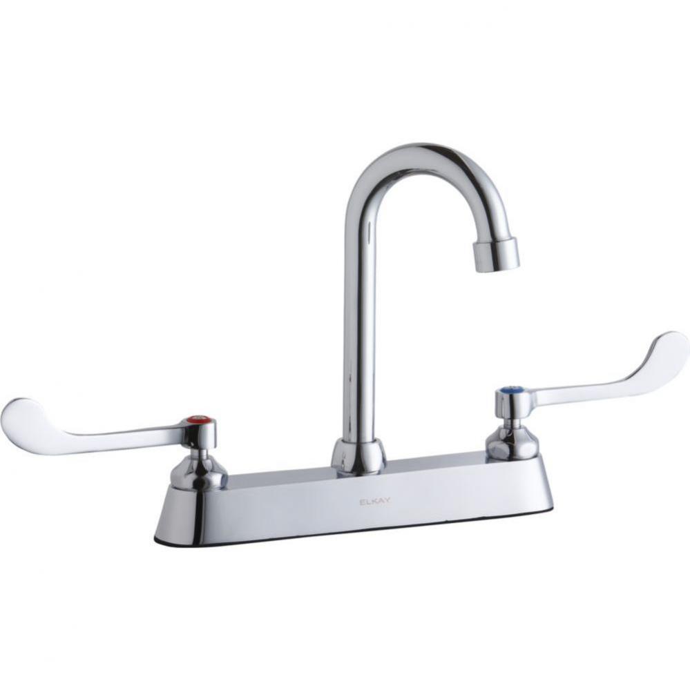 8&apos;&apos; Centerset with Exposed Deck Faucet with 4&apos;&apos; Gooseneck Spout 6&apos;&apos;