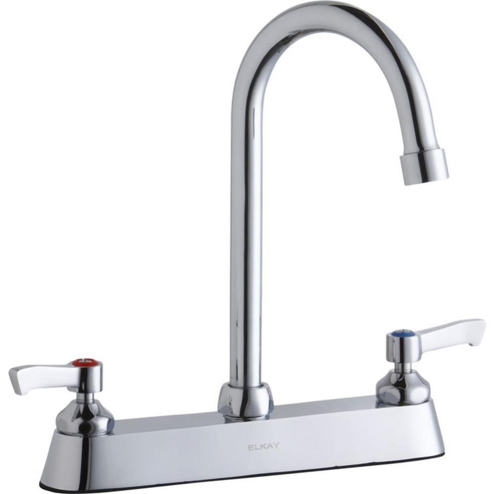 8&apos;&apos; Centerset with Exposed Deck Faucet with 5&apos;&apos; Gooseneck Spout 2&apos;&apos;