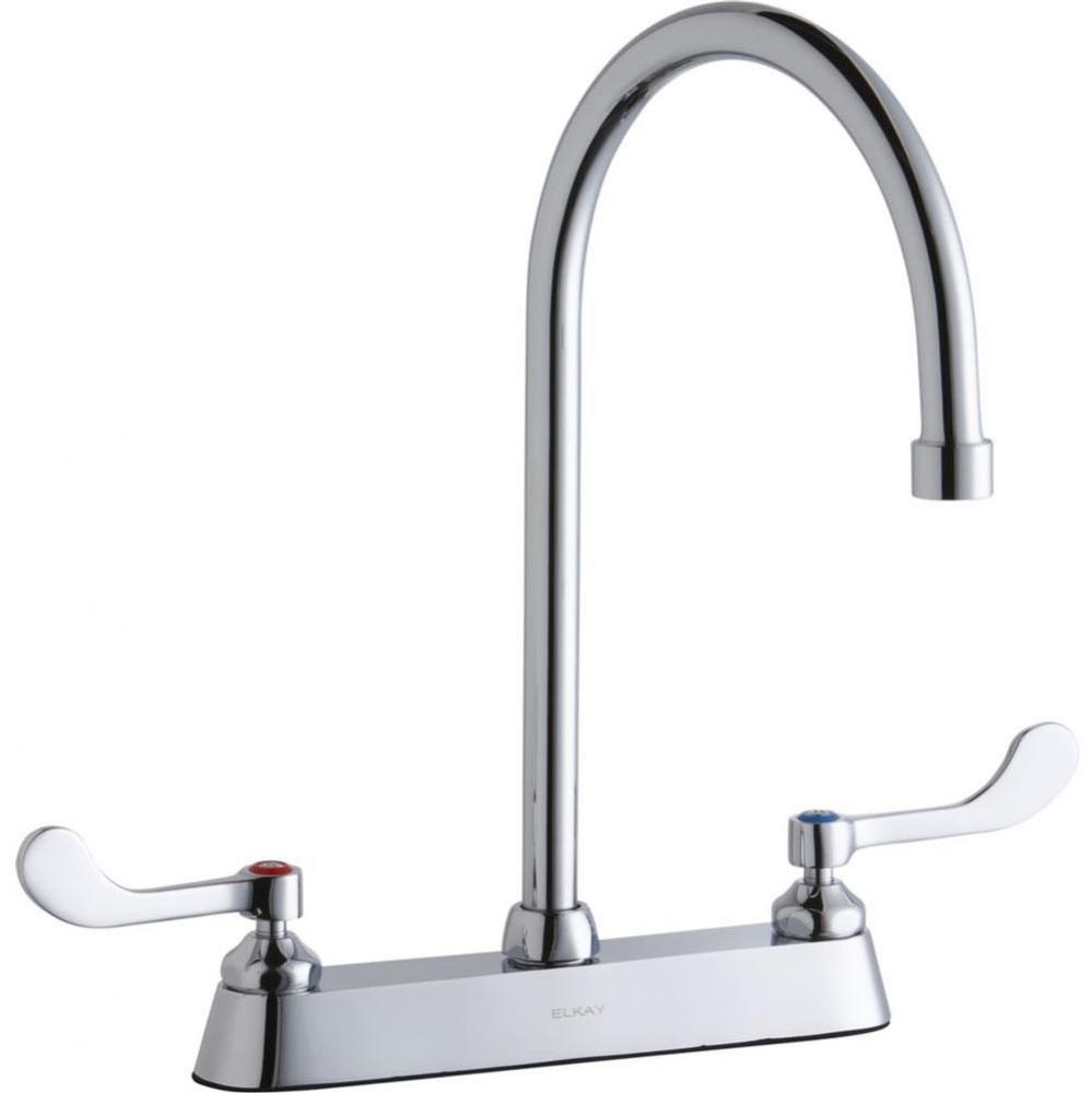 8&apos;&apos; Centerset with Exposed Deck Faucet with 8&apos;&apos; Gooseneck Spout 4&apos;&apos;