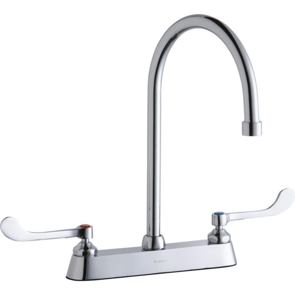 8&apos;&apos; Centerset with Exposed Deck Faucet with 8&apos;&apos; Gooseneck Spout 6&apos;&apos;