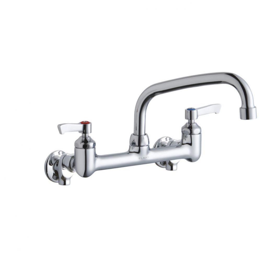 Foodservice 8&apos;&apos; Centerset Wall Mount Faucet with 8&apos;&apos; Arc Tube Spout 2&apos;&ap