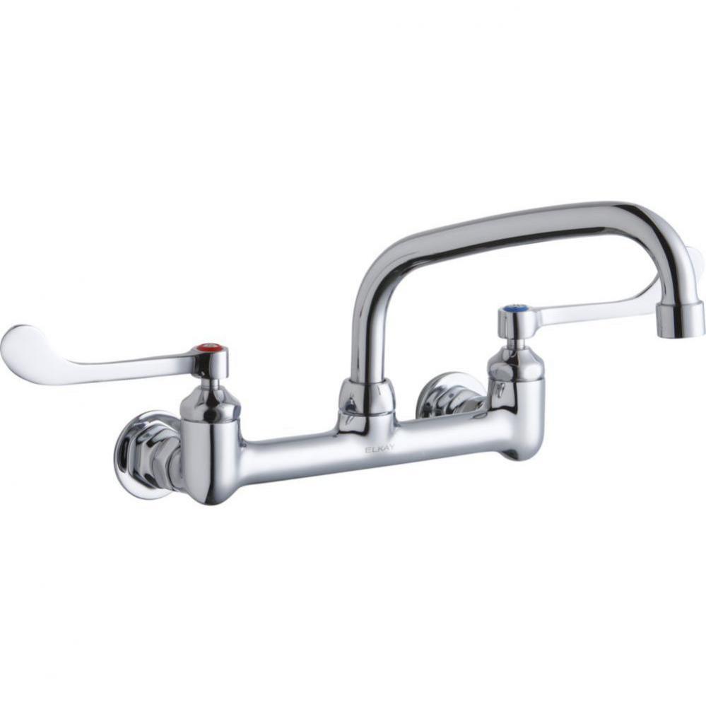 Foodservice 8&apos;&apos; Centerset Wall Mount Faucet with 8&apos;&apos; Arc Tube Spout 6&apos;&ap