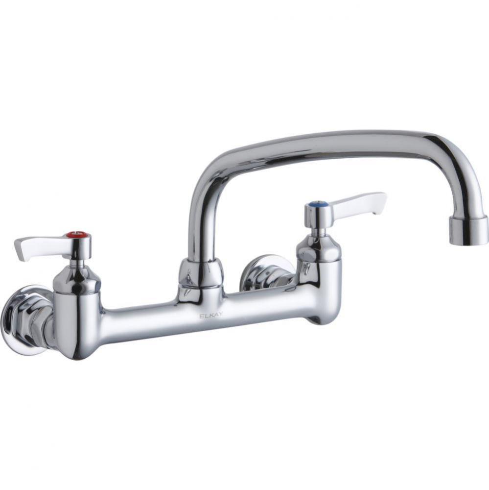 Foodservice 8&apos;&apos; Centerset Wall Mount Faucet with 10&apos;&apos; Arc Tube Spout 2&apos;&a