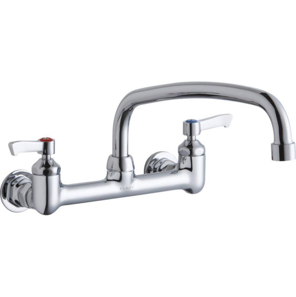 Foodservice 8&apos;&apos; Centerset Wall Mount Faucet with 12&apos;&apos; Arc Tube Spout 2&apos;&a