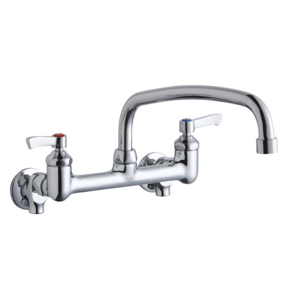 Foodservice 8&apos;&apos; Centerset Wall Mount Faucet with 14&apos;&apos; Arc Tube Spout 2&apos;&a