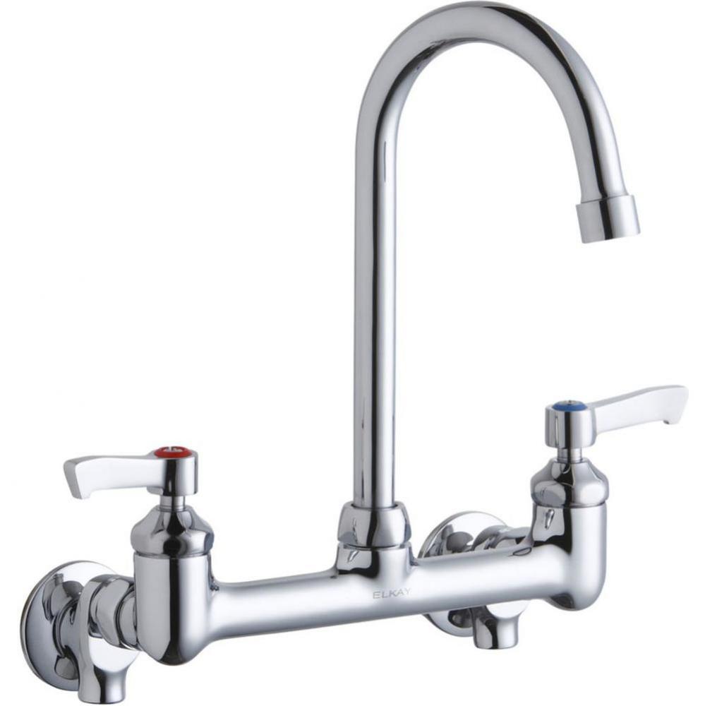 Scrub/Handwash 8&apos;&apos; Centerset Wall Mount Faucet with 5&apos;&apos; Gooseneck Spout 2&apos