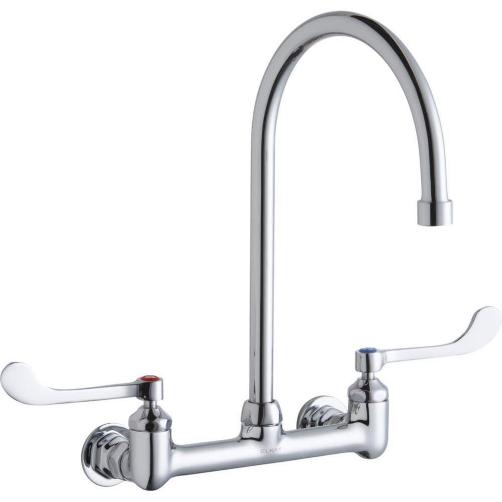 Scrub/Handwash 8&apos;&apos; Centerset Wall Mount Faucet w/8&apos;&apos; Gooseneck Spout 6&apos;&a