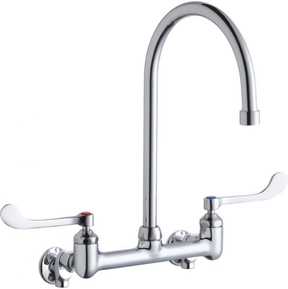 Scrub/Handwash 8&apos;&apos; Centerset Wall Mount Faucet w/8&apos;&apos; Gooseneck Spout 6&apos;&a