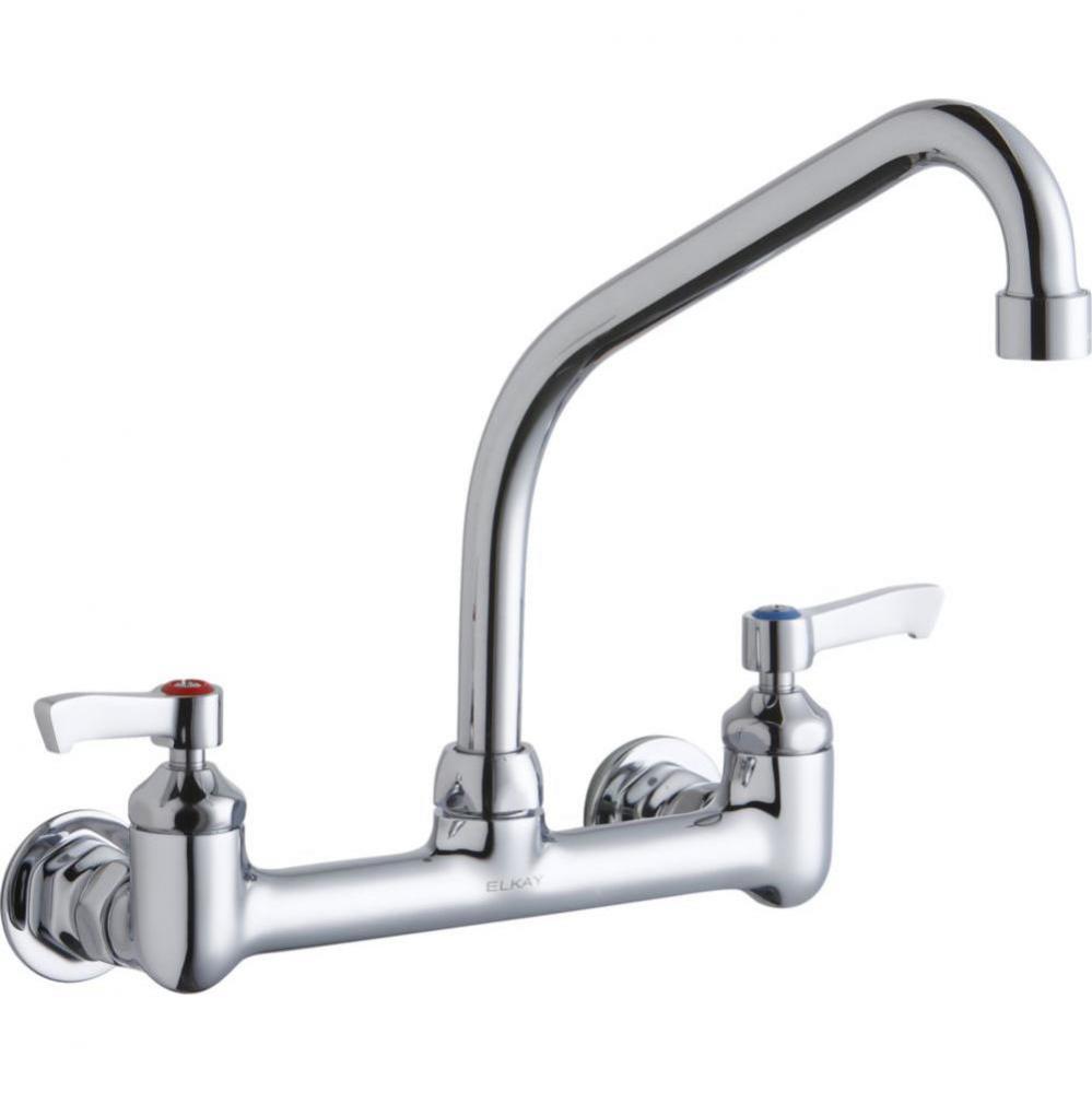 Foodservice 8&apos;&apos; Centerset Wall Mount Faucet with 8&apos;&apos; High Arc Spout 2&apos;&ap